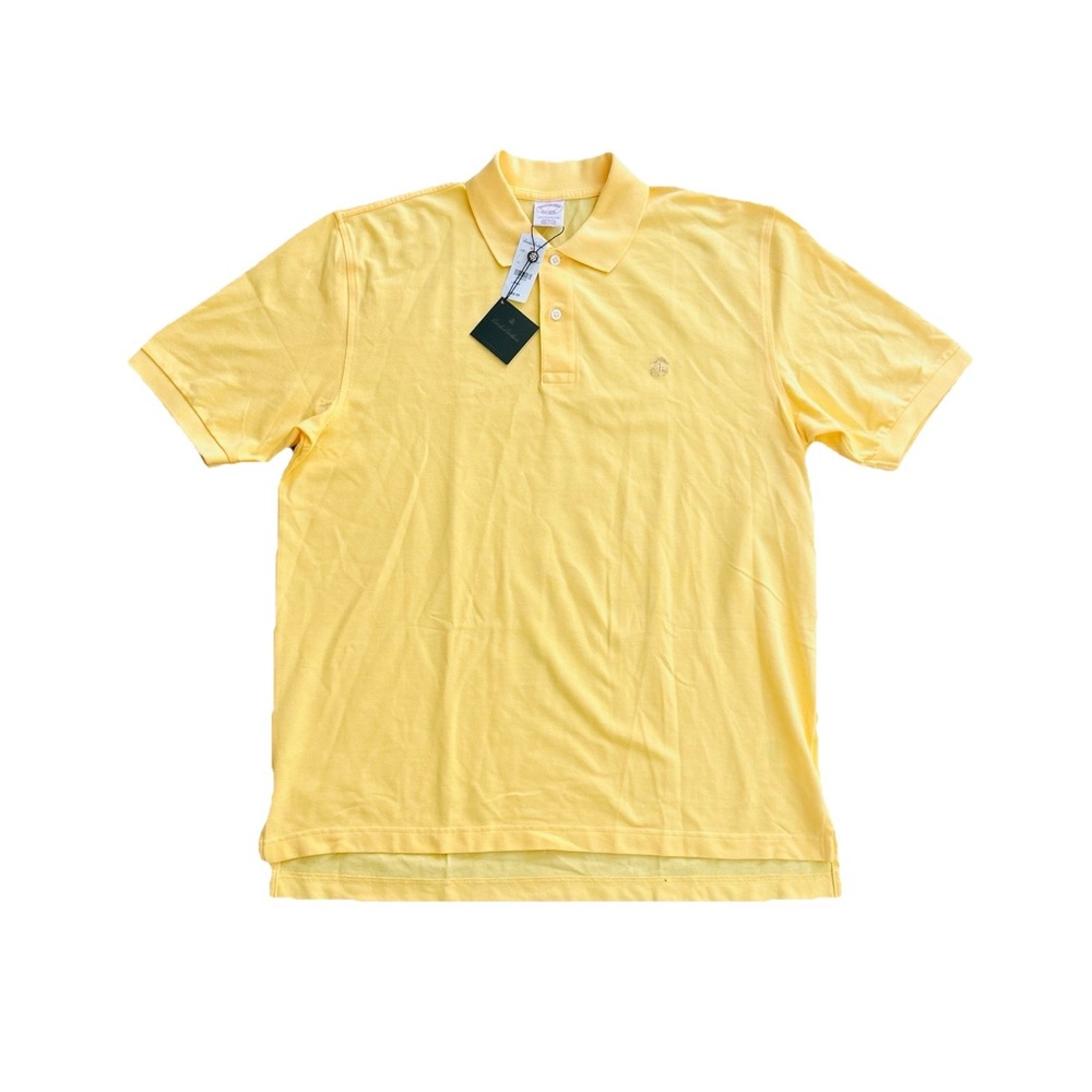 Brooks Brothers Golden Fleece Yellow Performance Polo Shirt 100% Cotton‎ L NWT